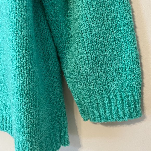 Bonnie Lee Leroy Sz XL Seafoam Green Open Front Acrylic Knit Cardigan Sweater - Picture 4 of 13